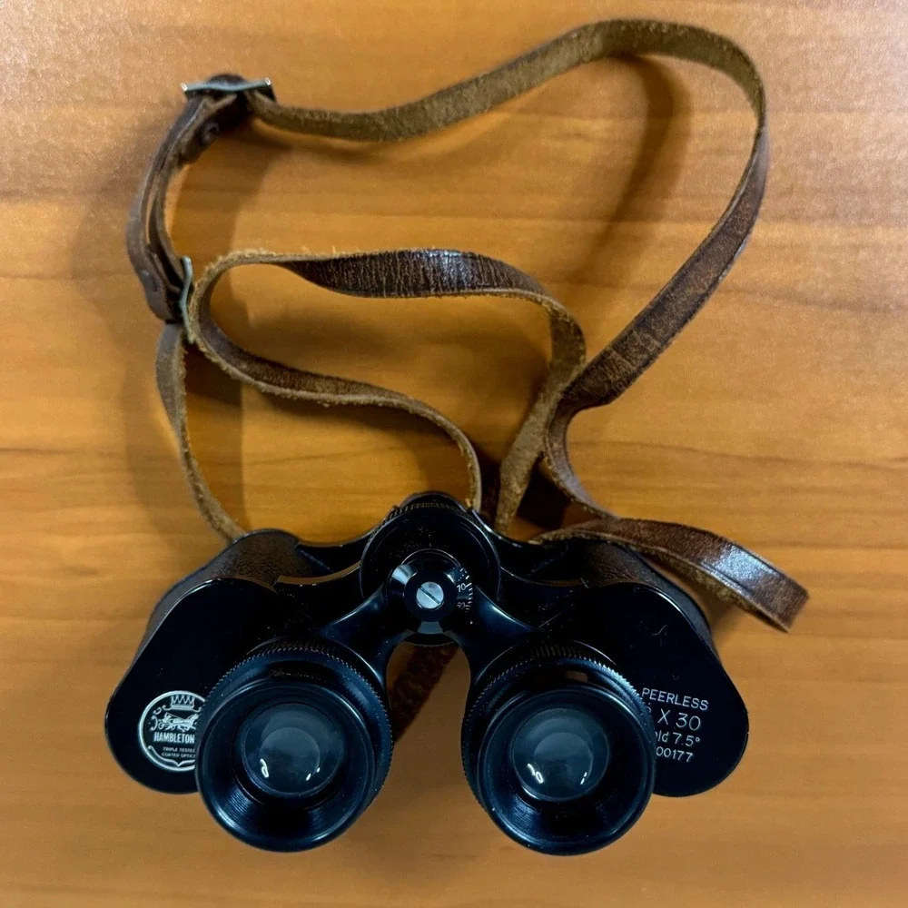 Vintage Hambletonian Peerless 8x30 Binoculars Japan Coated Optics Leather Case